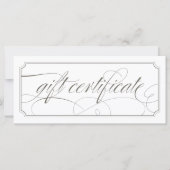Franse grijze Elegant Script Cadeaubonnen (Voorkant)