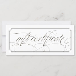 Franse grijze Elegant Script Cadeaubonnen