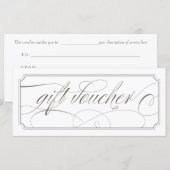 Franse Grijze Elegant Script Gift Vouchers (Voorkant / Achterkant)