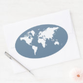 Franse Grijze Elegant World Ovale Sticker (Envelop)