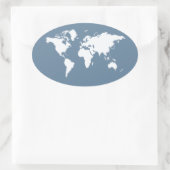 Franse Grijze Elegant World Ovale Sticker (Tas)