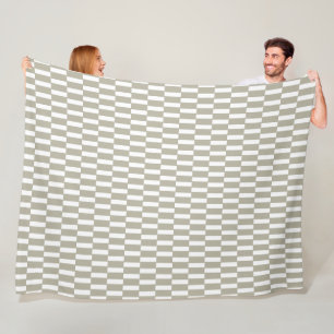 Franse grijze geometrische schaakbordpatroon fleece deken