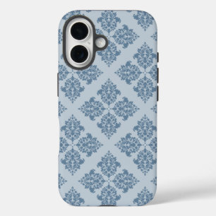 Franse grijze Marokkaanse Damask iPhone 16 Hoesje