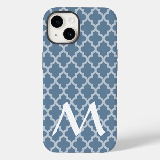 Franse grijze Marokkaanse Moods Quatrefoil Case-Mate iPhone Case (Achterkant)