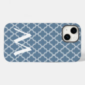 Franse grijze Marokkaanse Moods Quatrefoil Case-Mate iPhone Case (Achterkant (horizontaal))