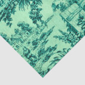 Franse Groene Toile Rococo Rustieke Stijl Decoupag Tissuepapier (Detail)