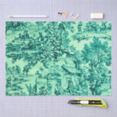 Franse Groene Toile Rococo Rustieke Stijl Decoupag Tissuepapier (Craft)