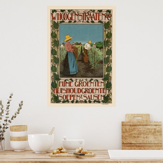 Franse groenten en fruit poster (Keuken)