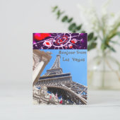 Franse groeten Las Vegas Style Briefkaart (Staand voorkant)
