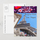 Franse groeten Las Vegas Style Briefkaart (Voorkant / Achterkant)