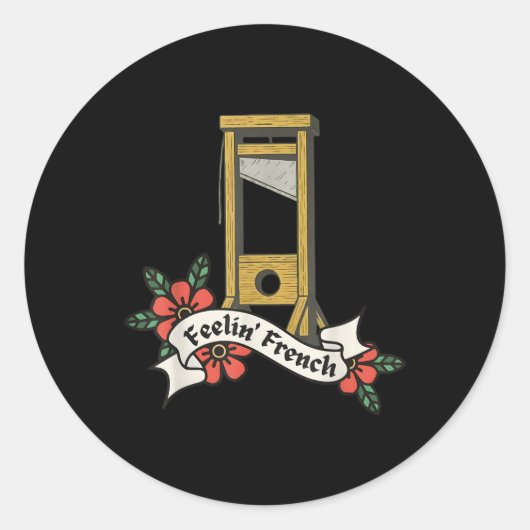 Franse guillotine ronde sticker (Voorkant)