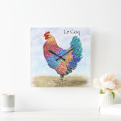 Franse Haan Acryl Wandklok (Huis)