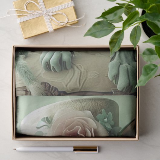 Franse haarloze kat chique sfinx decoupage tissuepapier (Geschenk)