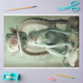 Franse haarloze kat chique sfinx decoupage tissuepapier (Craft)