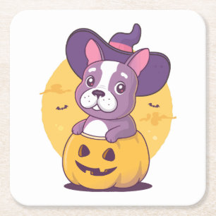 Franse Halloween Kartonnen Onderzetters