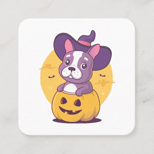 Franse Halloween Vierkante Visitekaartje (Voorkant)