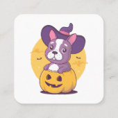 Franse Halloween Vierkante Visitekaartje (Achterkant)
