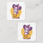 Franse Halloween Vierkante Visitekaartje (Voorkant / Achterkant)