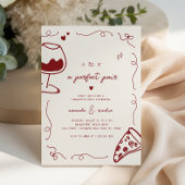 Franse Hand getekend Perfect Pair Engagement Party Kaart