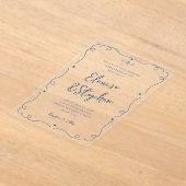 Franse Hand getrokken grillige Doodle Lijst bruilo Acryl Uitnodigingen (Laagn)