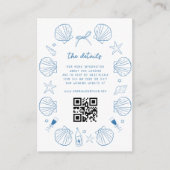 Franse Hand Getrokken Nautische Kust Trouwdetails Informatiekaartje (Voorkant)