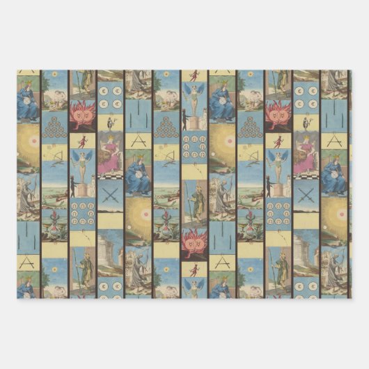 Franse Hand getrokken Tarot Kaart Pattern Inpakpapier Vel (Voorkant)