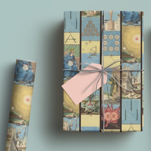  Franse Hand getrokken Tarot Kaart Pattern Inpakpapier Vel