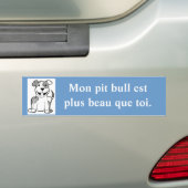 Franse Handsome Pit Bull Bumpersticker (Op auto)