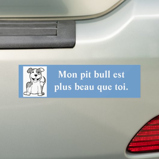 Franse Handsome Pit Bull Bumpersticker (Op auto)