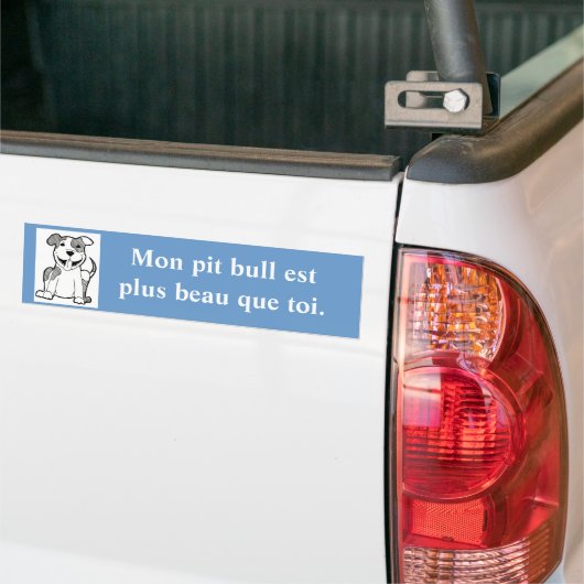 Franse Handsome Pit Bull Bumpersticker (Op Truck)