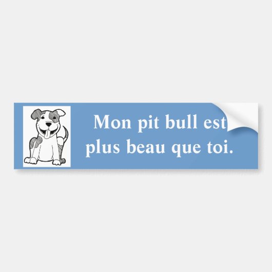Franse Handsome Pit Bull Bumpersticker (Voorkant)