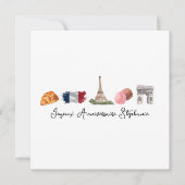 Franse Happy Birthday Kaart, Joyeux Anniversaire Kaart (Voorkant)