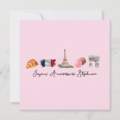 Franse Happy Birthday Kaart, Joyeux Anniversaire Kaart (Voorkant)