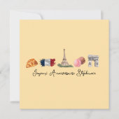 Franse Happy Birthday Kaart, Joyeux Anniversaire Kaart (Voorkant)