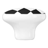Franse Harlequin Black & White Stripe Ceramic Knob Keramische Knop (Zijkant)