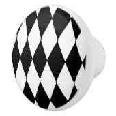 Franse Harlequin Black & White Stripe Ceramic Knob Keramische Knop (Rechts)