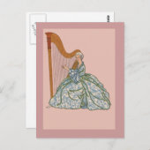  Franse Harpist Notecards en Briefkaarten (Voorkant / Achterkant)