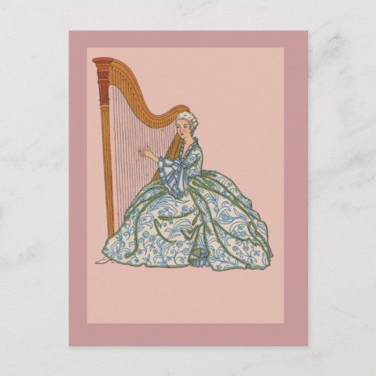  Franse Harpist Notecards en Briefkaarten (Voorkant)