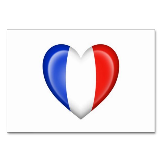 Franse Hart Vlag op Wit Kaart (Voorkant)