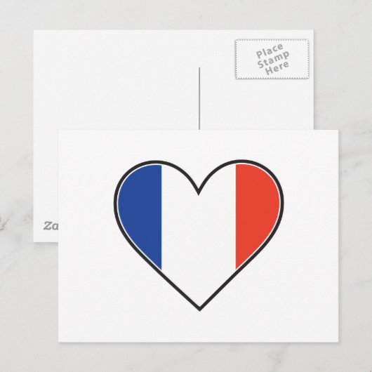 Franse hartvlag briefkaart (Voorkant / Achterkant)