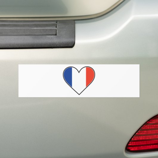 Franse hartvlag bumpersticker (Op auto)