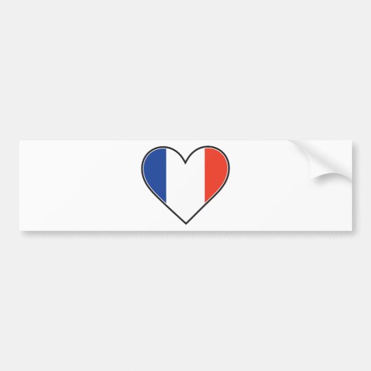 Franse hartvlag bumpersticker (Voorkant)