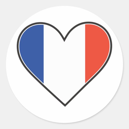 Franse hartvlag ronde sticker (Voorkant)
