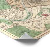 Franse havens en havens en Plan van Parijs Poster (Hoek)
