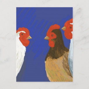 franse hennen briefkaart