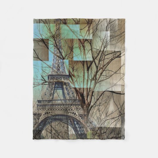 franse herfst boomtak Paris eiffel toren Fleece Deken (Voorkant)