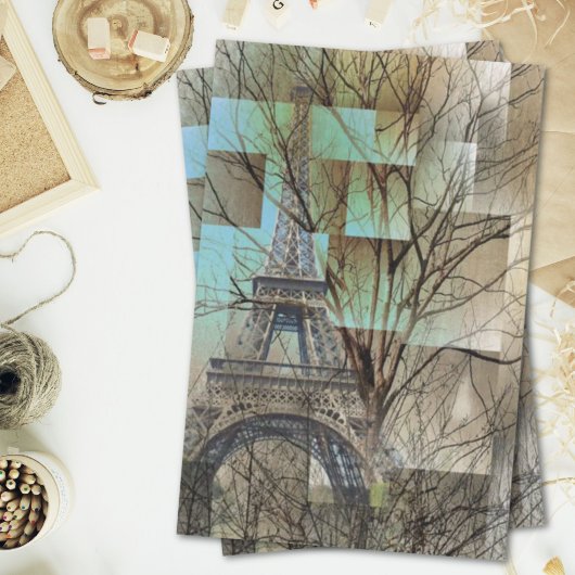 franse herfst boomtak Paris eiffel toren Tissuepapier