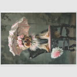 Franse hertogin Yorkshire Terrier decoupage Tissuepapier