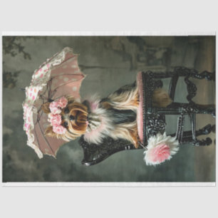 Franse hertogin Yorkshire Terrier decoupage Tissuepapier
