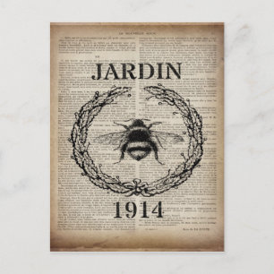 Franse het land vintage bij van de woordenboekdruk briefkaart